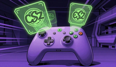 Anime-Esports Controller mit neon-gr&uuml;nen Hologrammen f&uuml;r CS2 und Dota 2 Wetten
