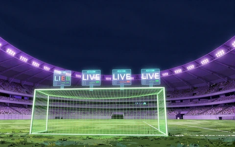 Anime-Fu&szlig;ballstadion bei Nacht f&uuml;r Sportwetten und Bundesliga-Tipps