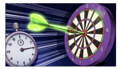 Anime-Dartpfeil im Bullseye f&uuml;r UFC Darts und virtuelle Wetten bei Irwin