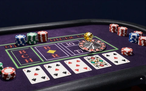 Anime-Tischspiele mit Karten und Roulette-Chips f&uuml;r klassisches Casino-Erlebnis